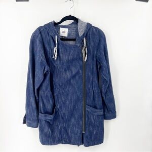 ✅ Cabi Love Carol Women's Full Zip Denim Hoodie Jacket Size MEDIUM BLUE
